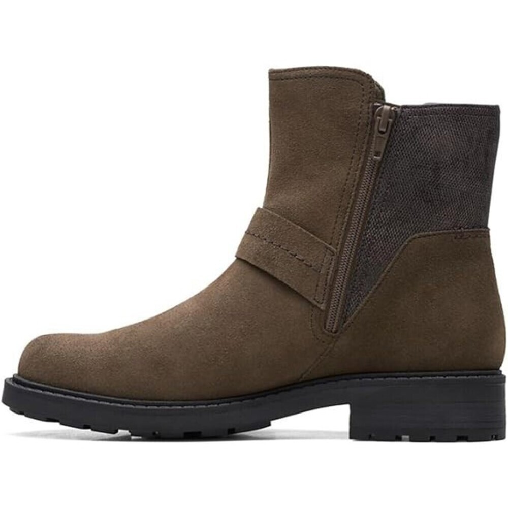 Clarks Opal Rose 26168396 Boots Women's US 7.5 Dark Olive Suede Ankle JOBB213 - Picture 9 of 14